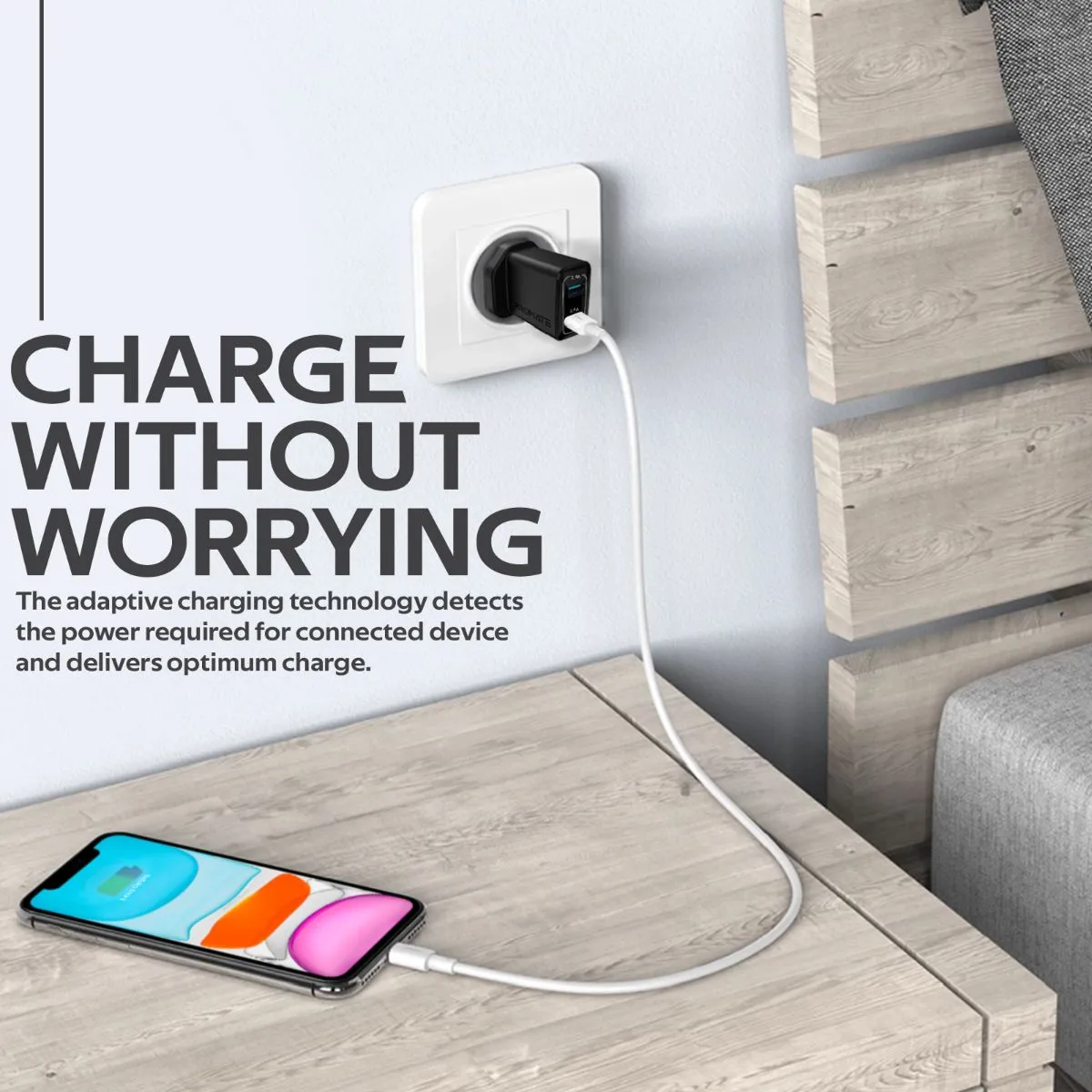 12W Wall Charger with Dual USB Ports