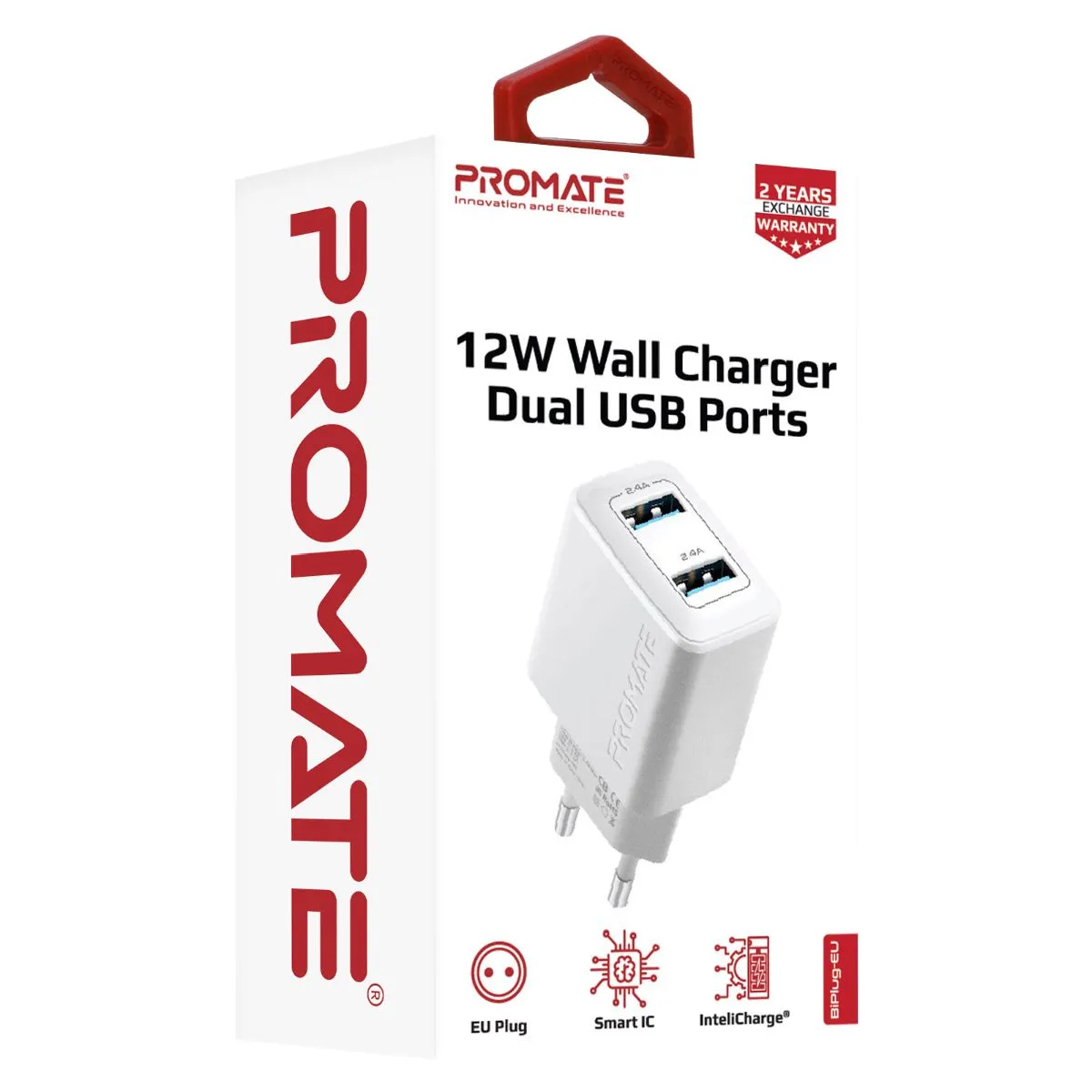 12W Wall Charger with Dual USB Ports