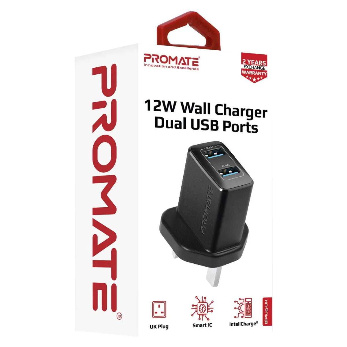 12W Wall Charger with Dual USB Ports