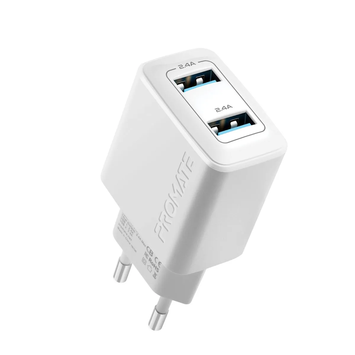 12W Wall Charger with Dual USB Ports