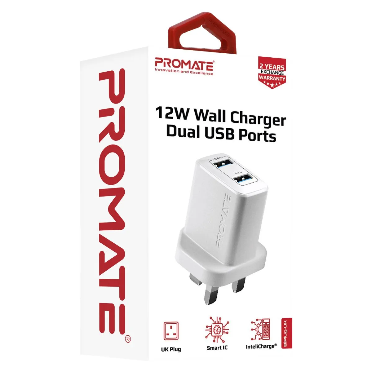 12W Wall Charger with Dual USB Ports