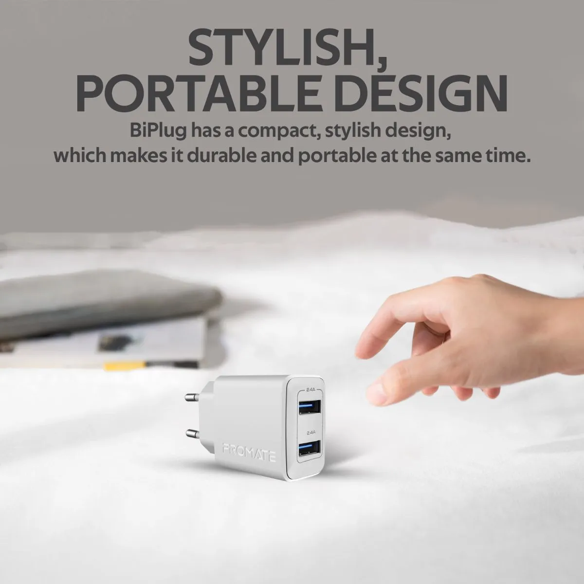 12W Wall Charger with Dual USB Ports