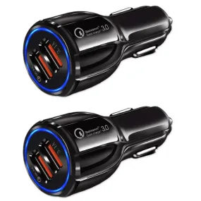 2 Pack PBG 2 Port USB Fast Car Charger Adapter For Devices