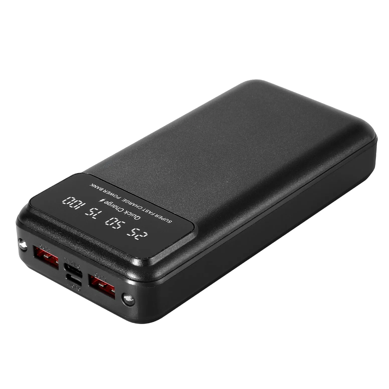 20,000mAh Portable Power Bank with PD22.5W Quick Charge - Fast Charging Black Charger for Phones