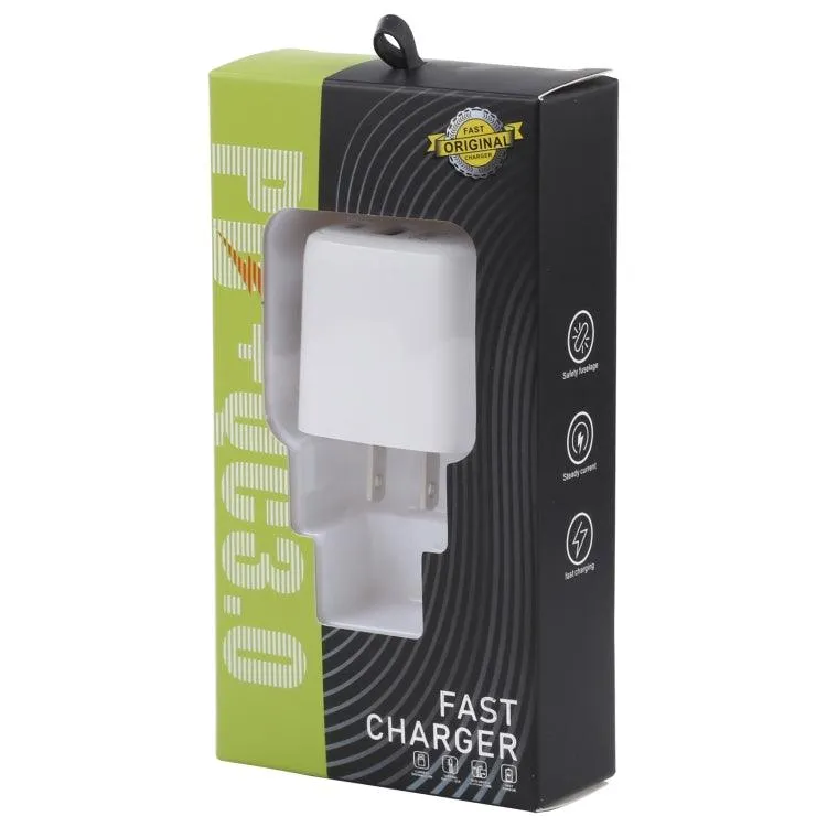 20W Dual USB-C Fast Charging Travel Charger with QC 3.0 and PD 3.0, US Plug