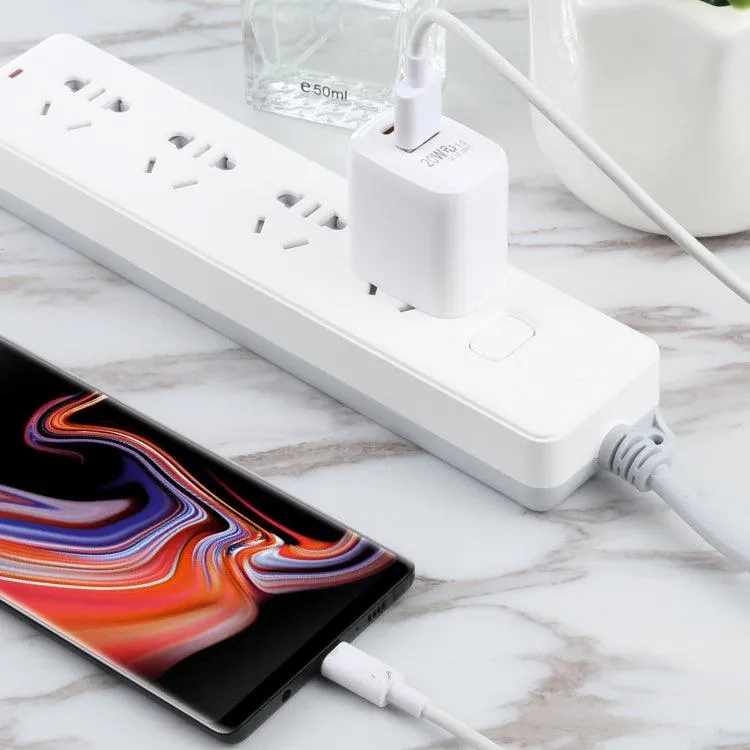 20W Dual USB-C Fast Charging Travel Charger with QC 3.0 and PD 3.0, US Plug