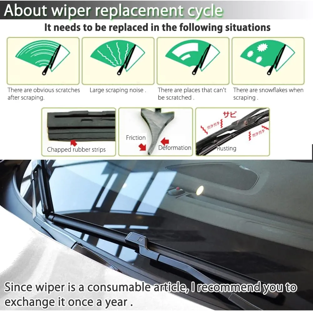 2Pcs 20-Inches Car Windshield Wiper Blade