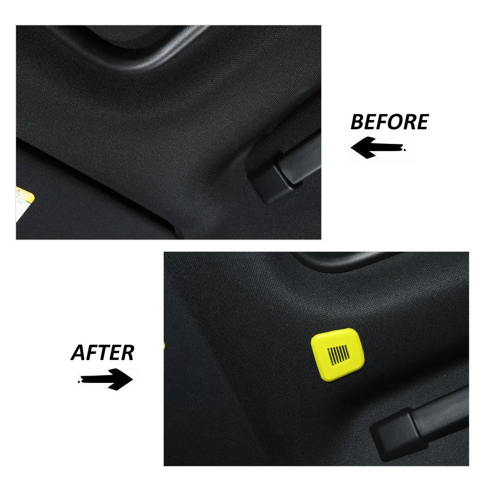 2PCS Top Microphone Cover Trim Bezels For Dodge Charger 2011  Challenger 2015  Yellow Accessories | CheroCar