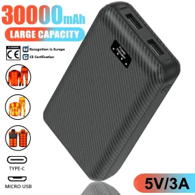 30000mAh Power Bank – Portable Charger for Heated Clothing