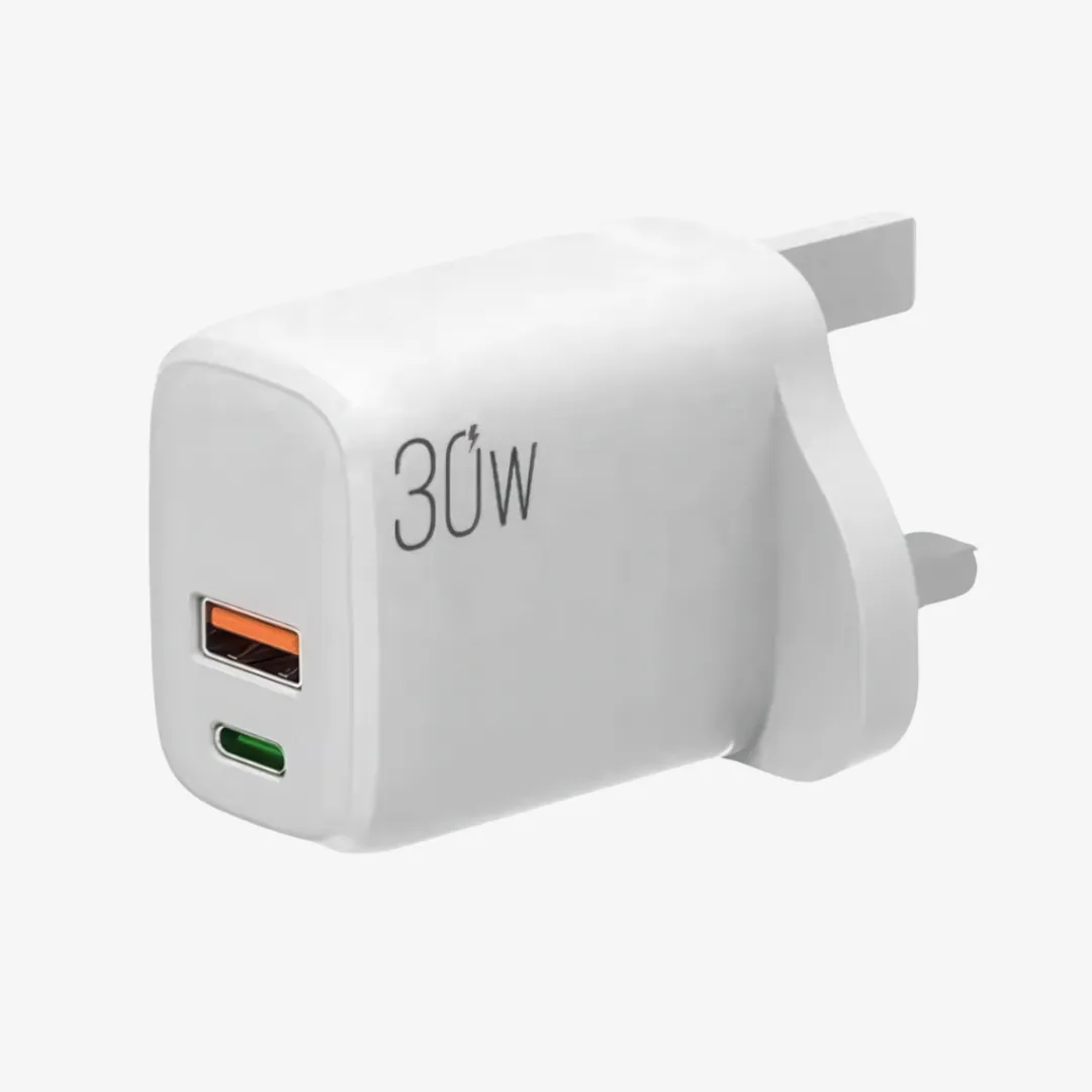 30W USB-C Dual-Plug Fast Charge Adapter