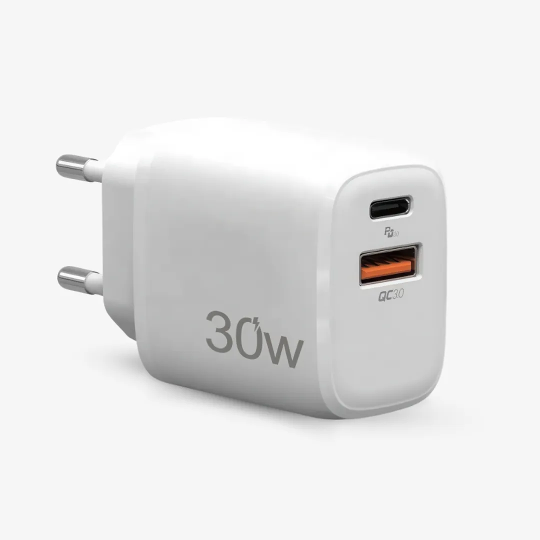 30W USB-C Dual-Plug Fast Charge Adapter