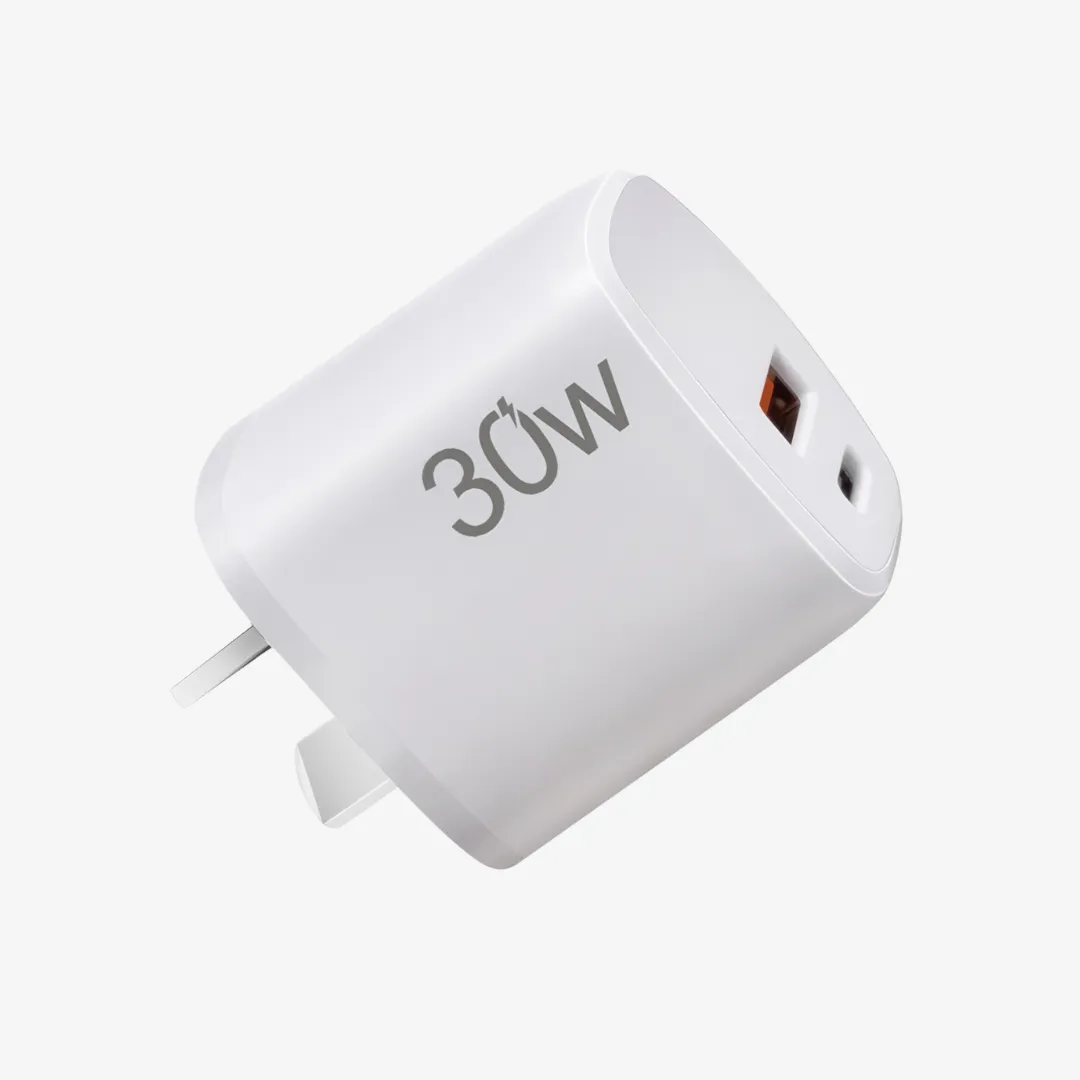 30W USB-C Dual-Plug Fast Charge Adapter