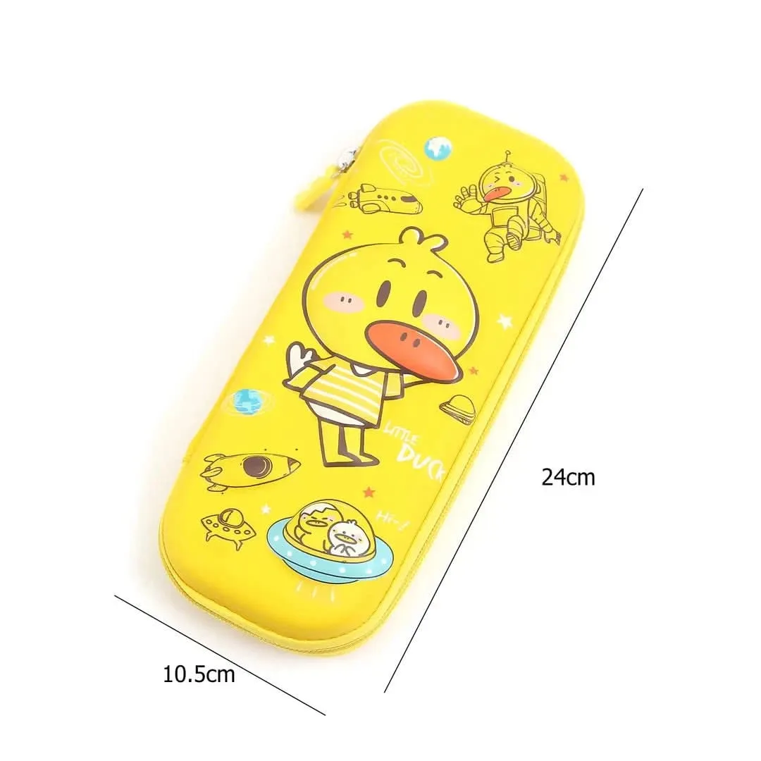 3D Embossed Duck Pencil Case Cute & Functional Storage for School & Stationery