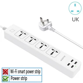 4-Outlet Universal Power Strip, with 4 USB Charging ports Home/Office Surge Protector with 5.9ft Extension Cord