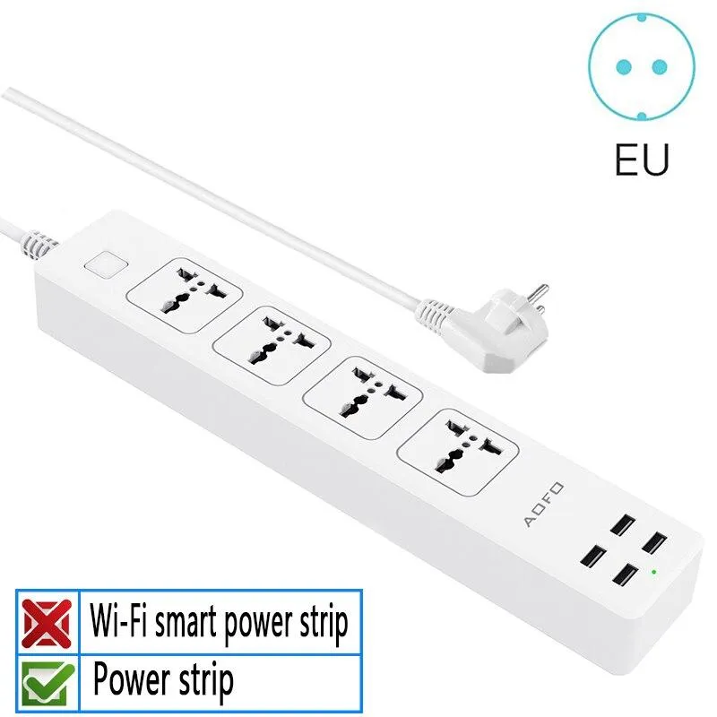 4-Outlet Universal Power Strip, with 4 USB Charging ports Home/Office Surge Protector with 5.9ft Extension Cord