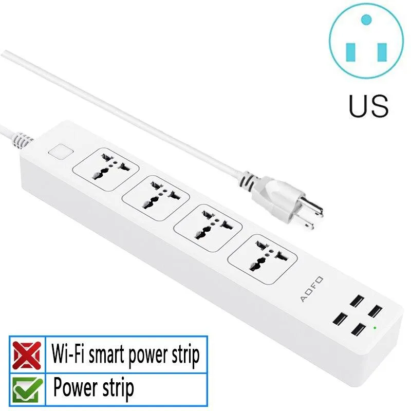 4-Outlet Universal Power Strip, with 4 USB Charging ports Home/Office Surge Protector with 5.9ft Extension Cord