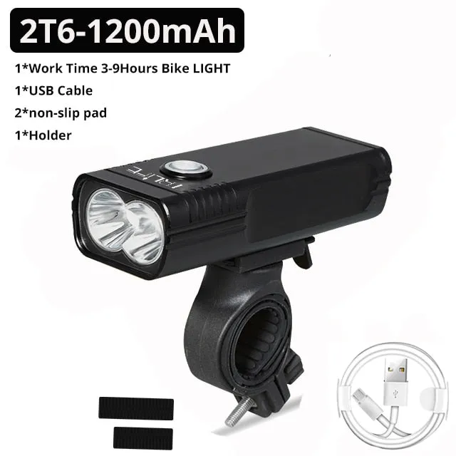 5200mAh Bicycle Light  USB Rechargeable Bike Lamp IPX5 Waterproof LED Headlight as Power Bank MTB Bike Accessories