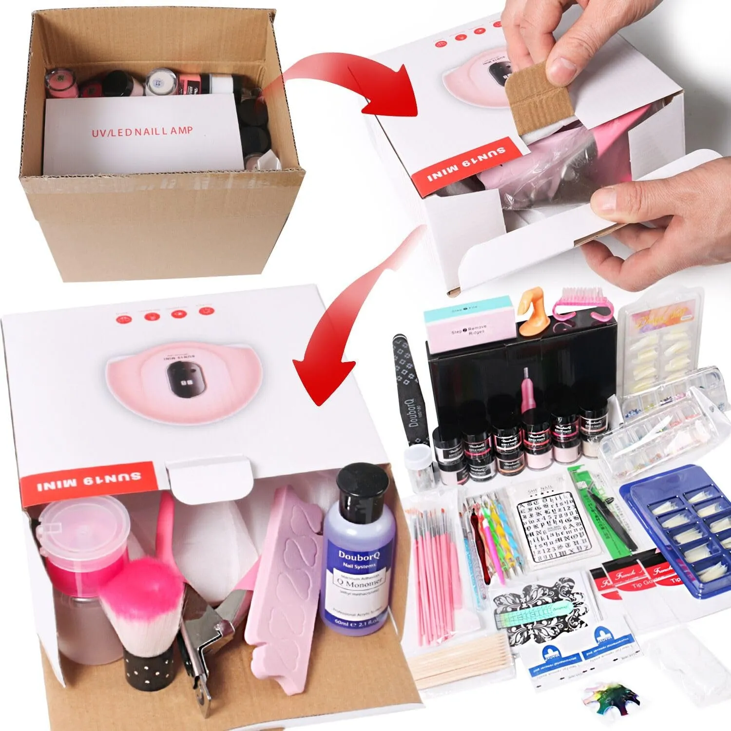 Acrylic Nail Art Starter Kit with UV Lamp, Nail Drill & Tools for Home Manicure