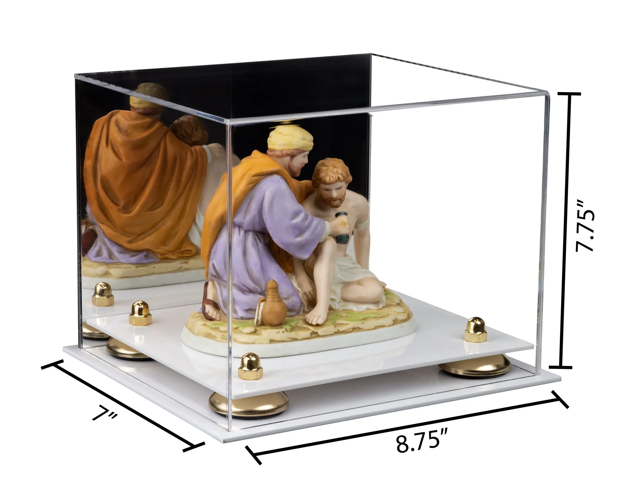 Acrylic Versatile Display Case 8.75 X 7.75 X 7 - Mirror  No Wall Mounts (V21/A006)