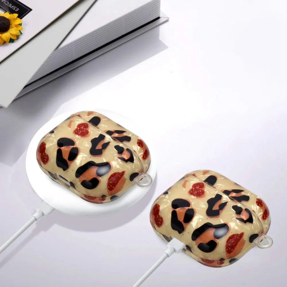 AirPods 3 pattern printing case with lanyard - Yellow Leopard