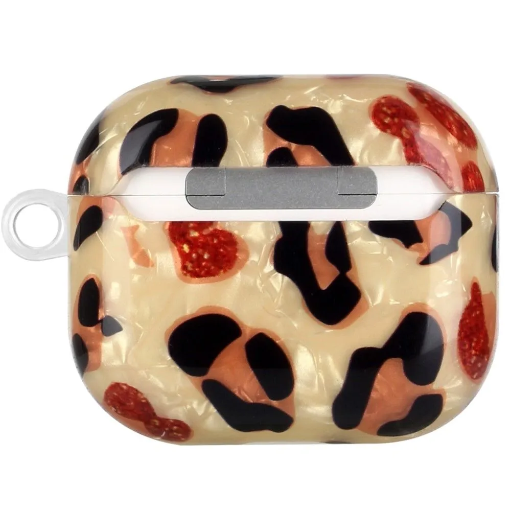 AirPods 3 pattern printing case with lanyard - Yellow Leopard