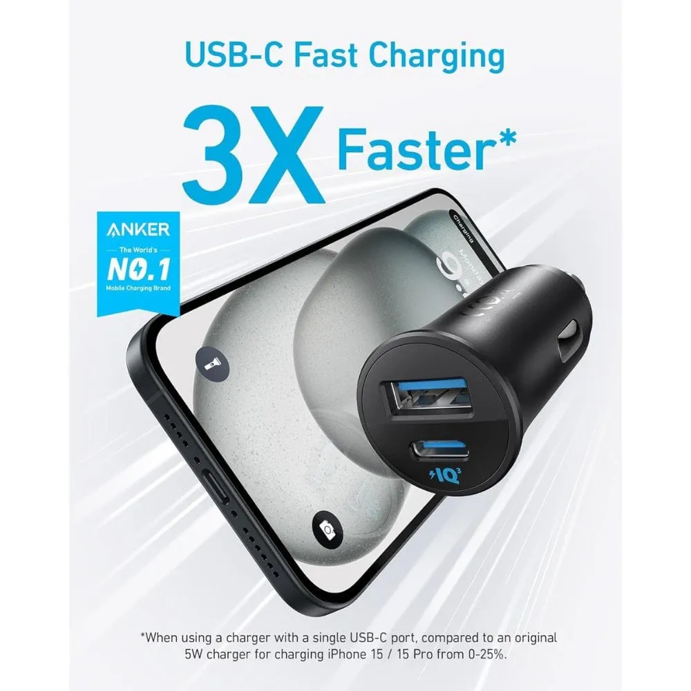 Anker 30W 2-Port (USA-A & USB-C) Car Charger - A2741