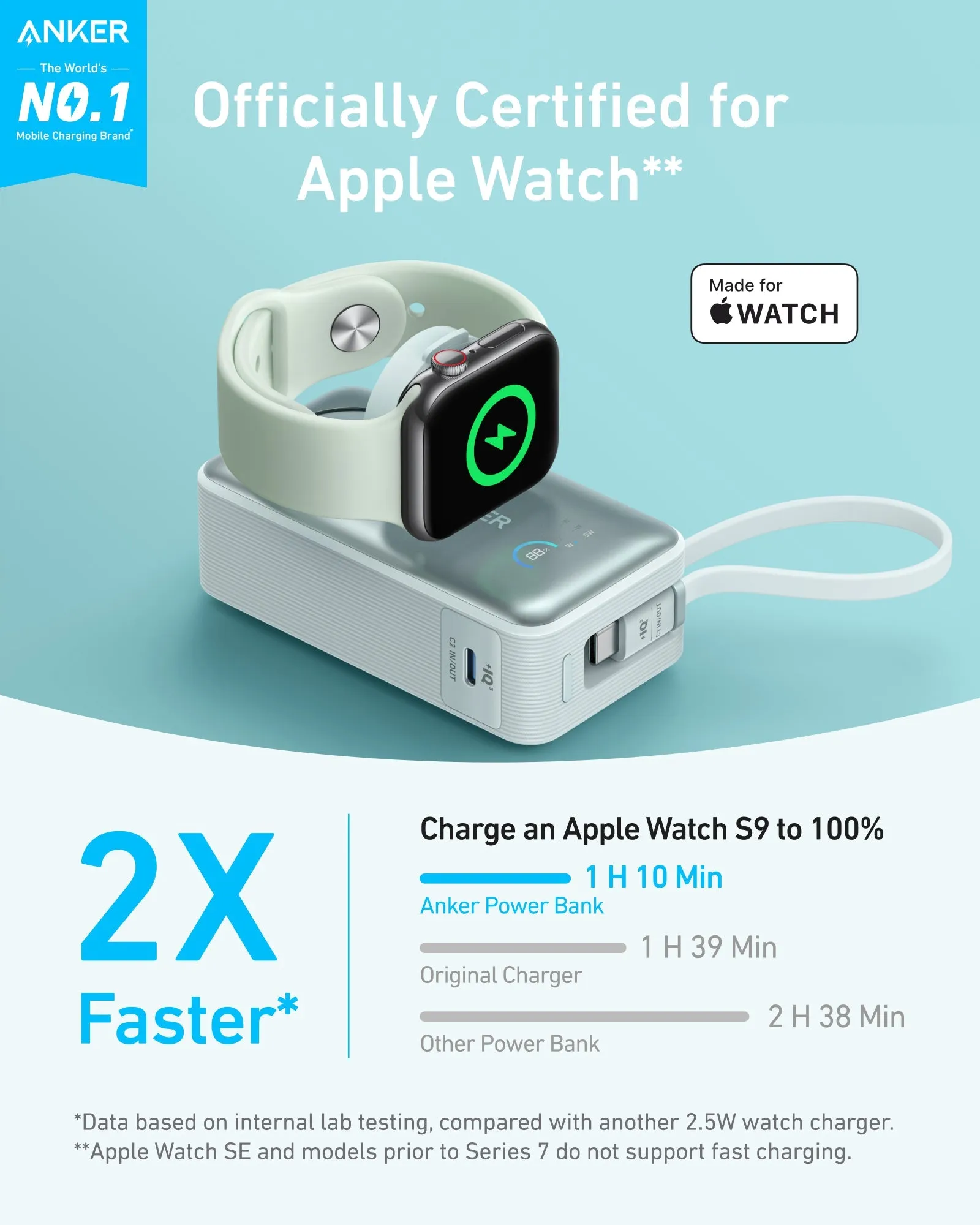 Anker MagGo Power Bank (10K, 35W, For Apple Watch) | Customizable