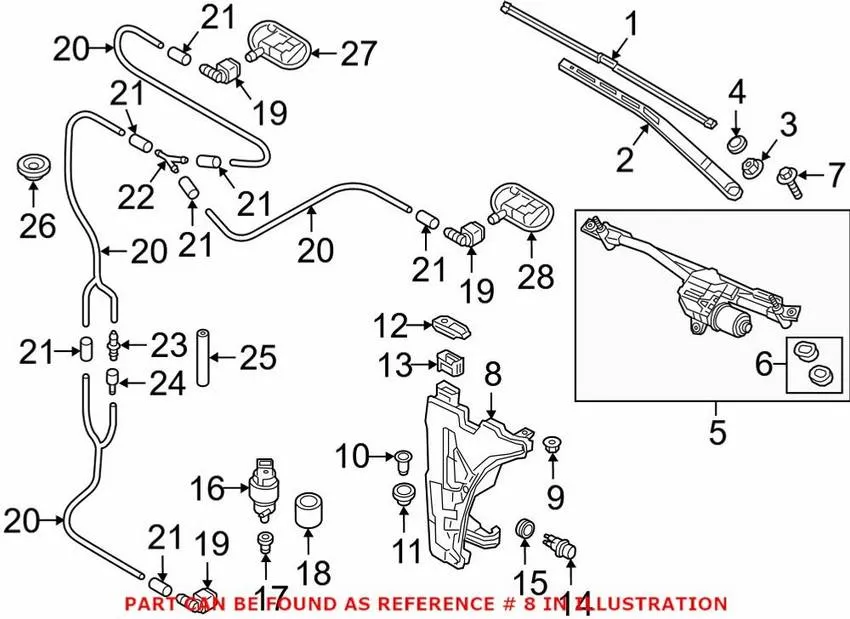 Audi Washer Fluid Reservoir 8W6955453E – Genuine VW/Audi