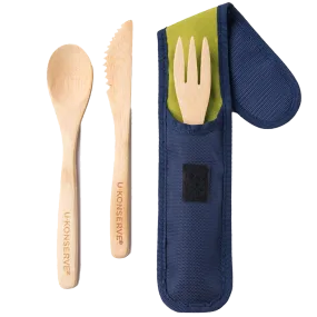 Bamboo Cutlery Set - Navy