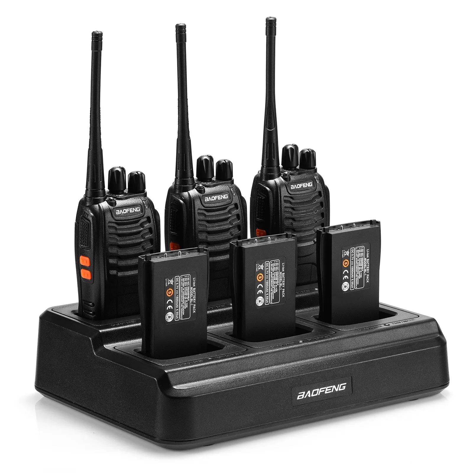 Baofeng BF-888S [6 Packs] with Bulk Charger | UHF | 5W | 16CH | CTCSS/DCS | Flashlight