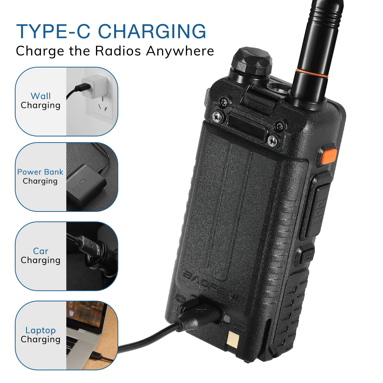 Baofeng UV-5RM Plus | Multi-Band | Airband | 10W | NOAA | 2500mAh Battery | USB-C Charging | Chirp Compatible