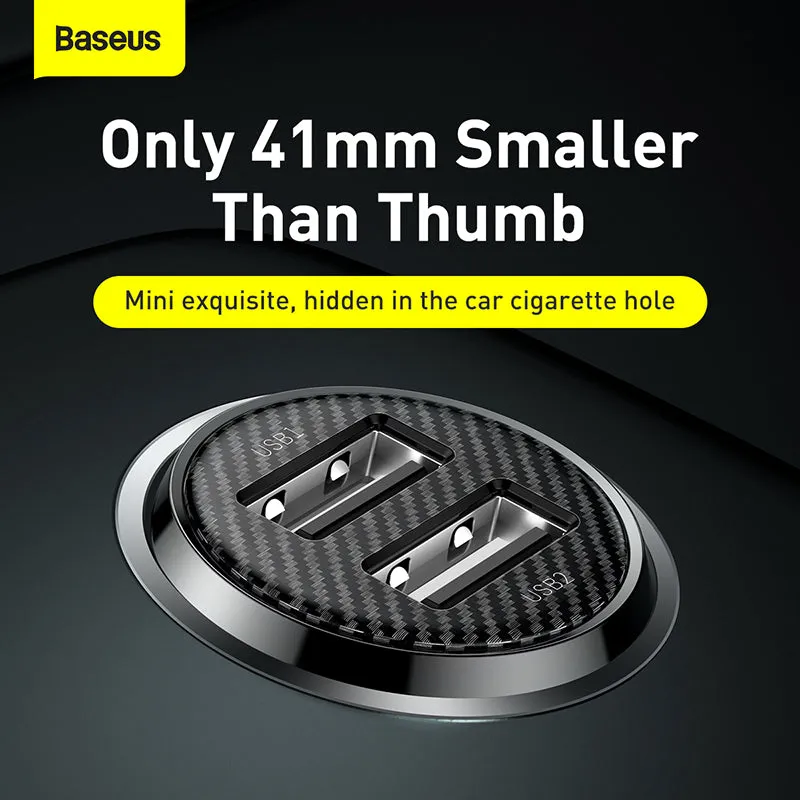 Baseus Grain Pro Car Charger 2x USB 4.8 A Black (CCALLP-01)