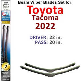 Beam Wiper Blades for 2022 Toyota Tacoma (Set of 2)