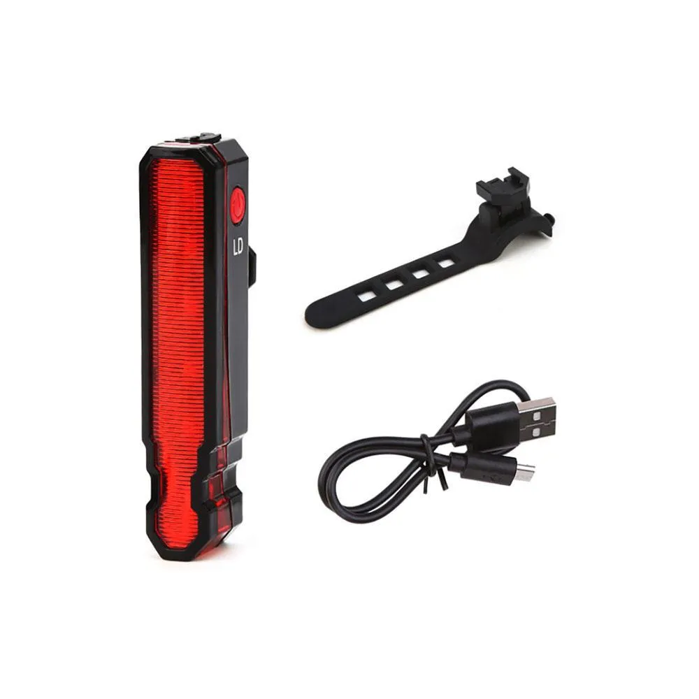 Bike Laser Flashing Tail Light 400mAh USB Fast Charging IPX5 Waterproof (Pack of 2)