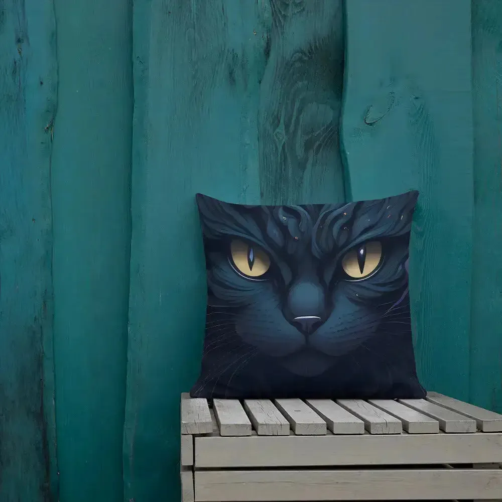 Black cat pillow