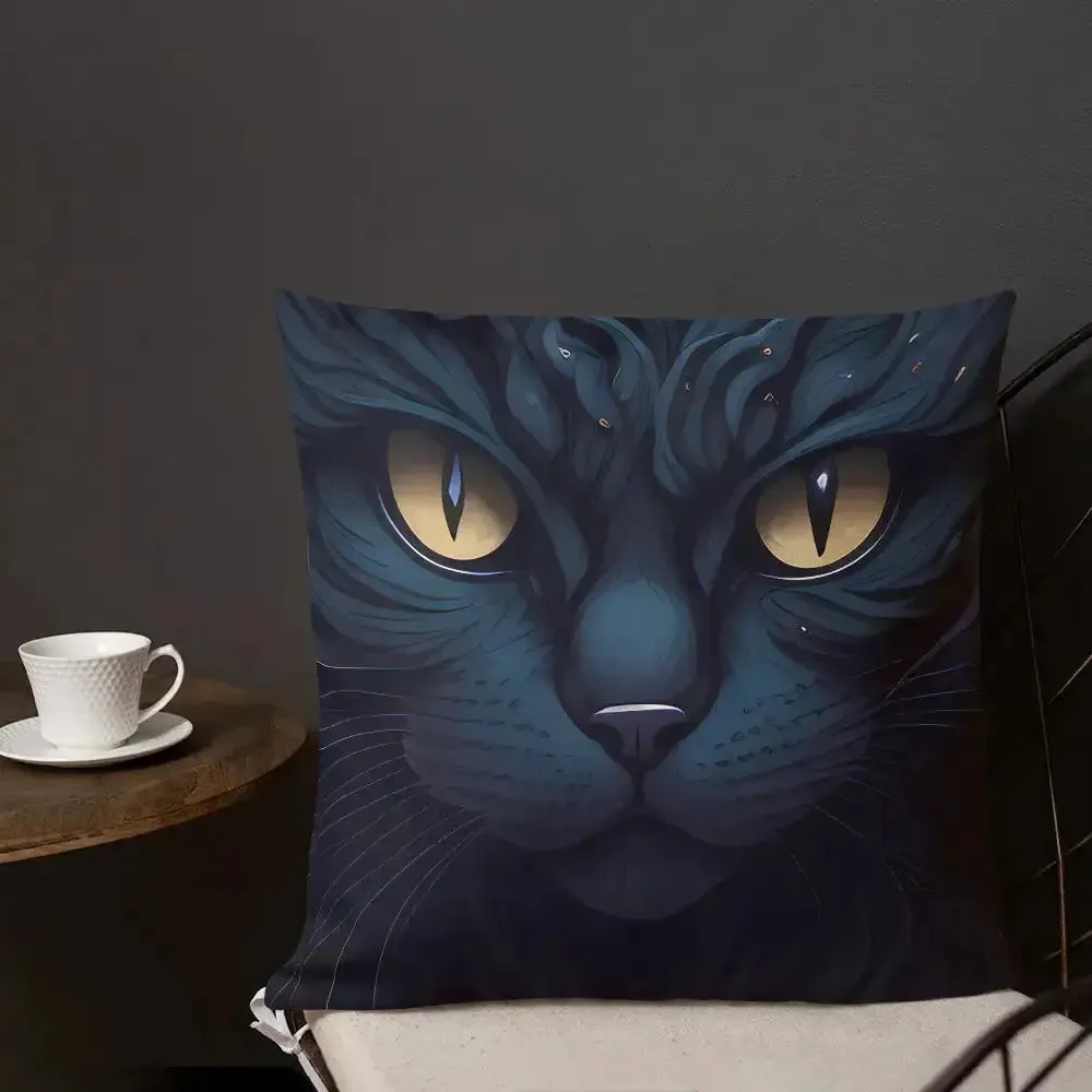 Black cat pillow