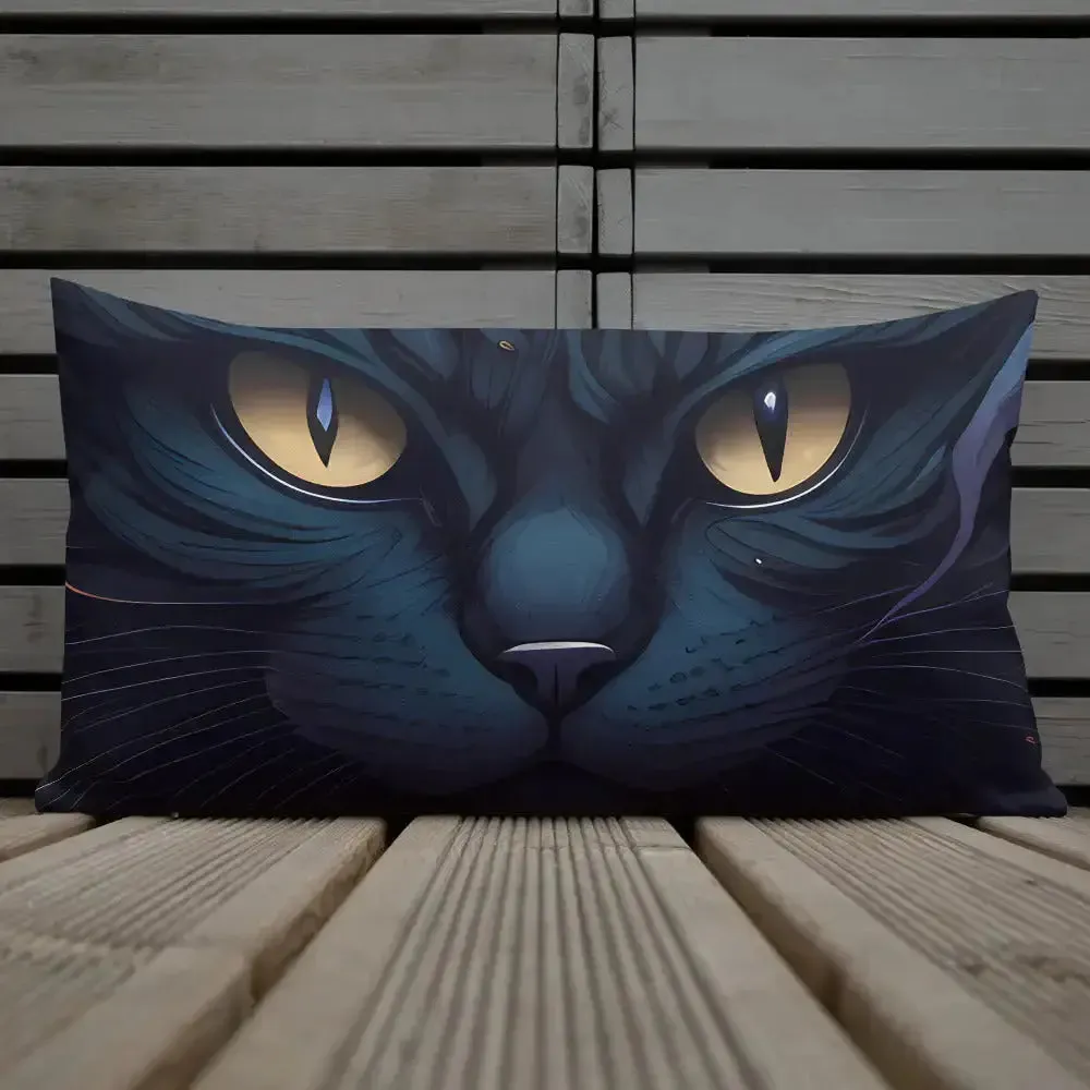 Black cat pillow