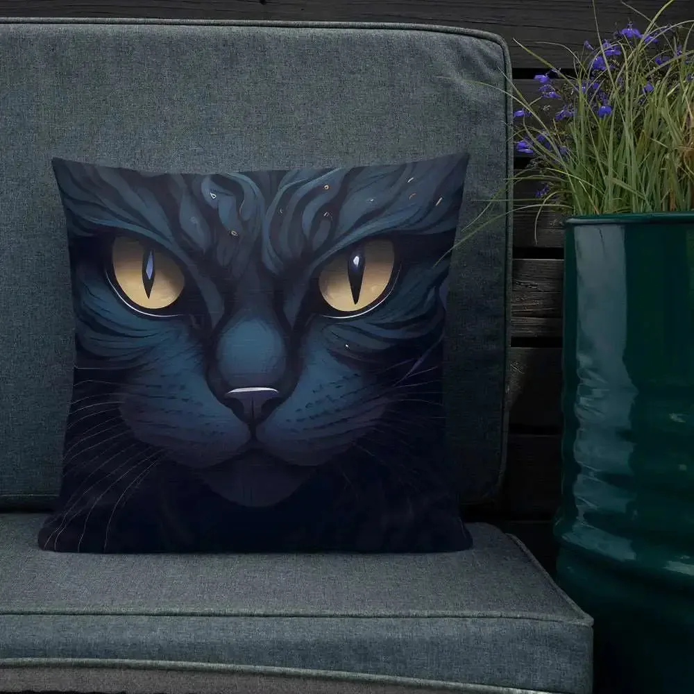 Black cat pillow