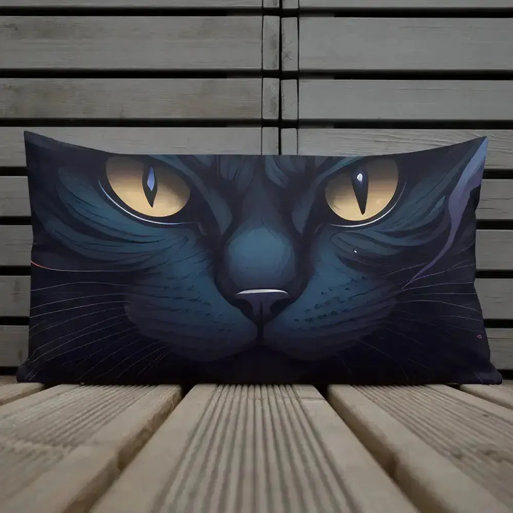 Black cat pillow