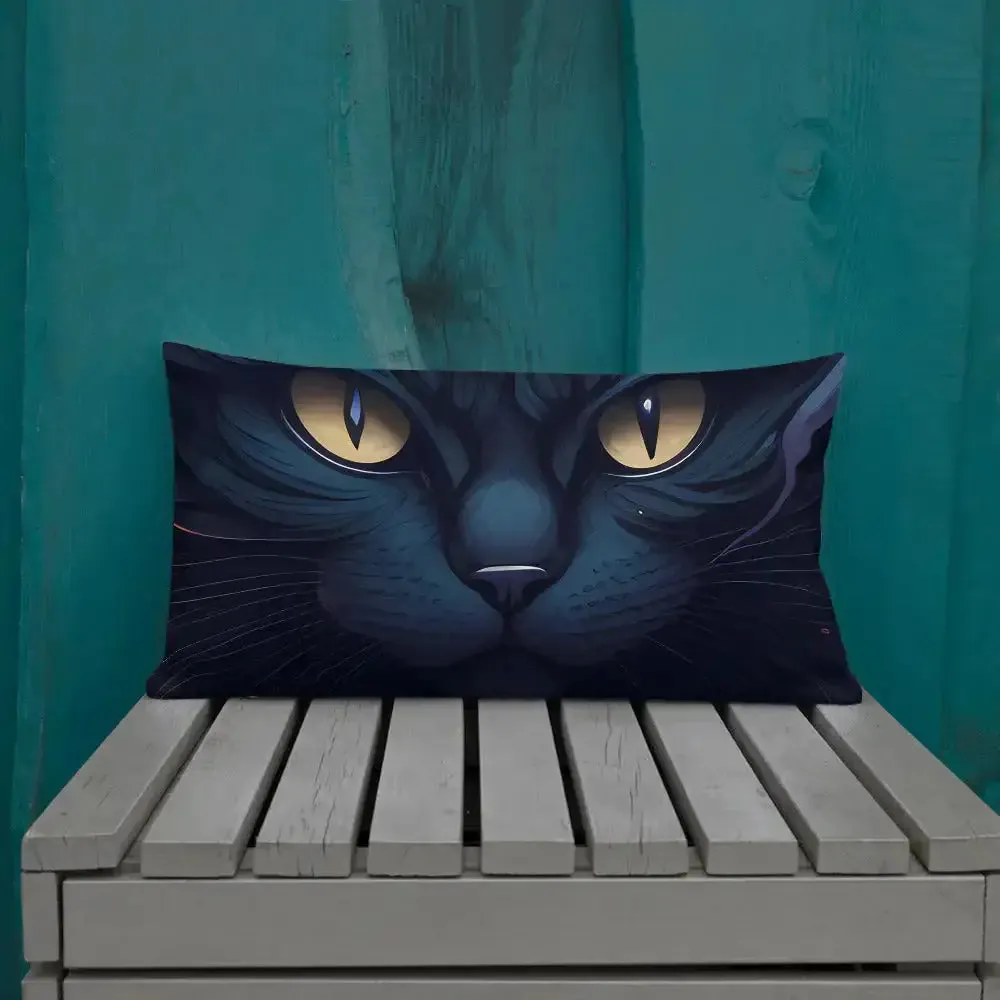 Black cat pillow