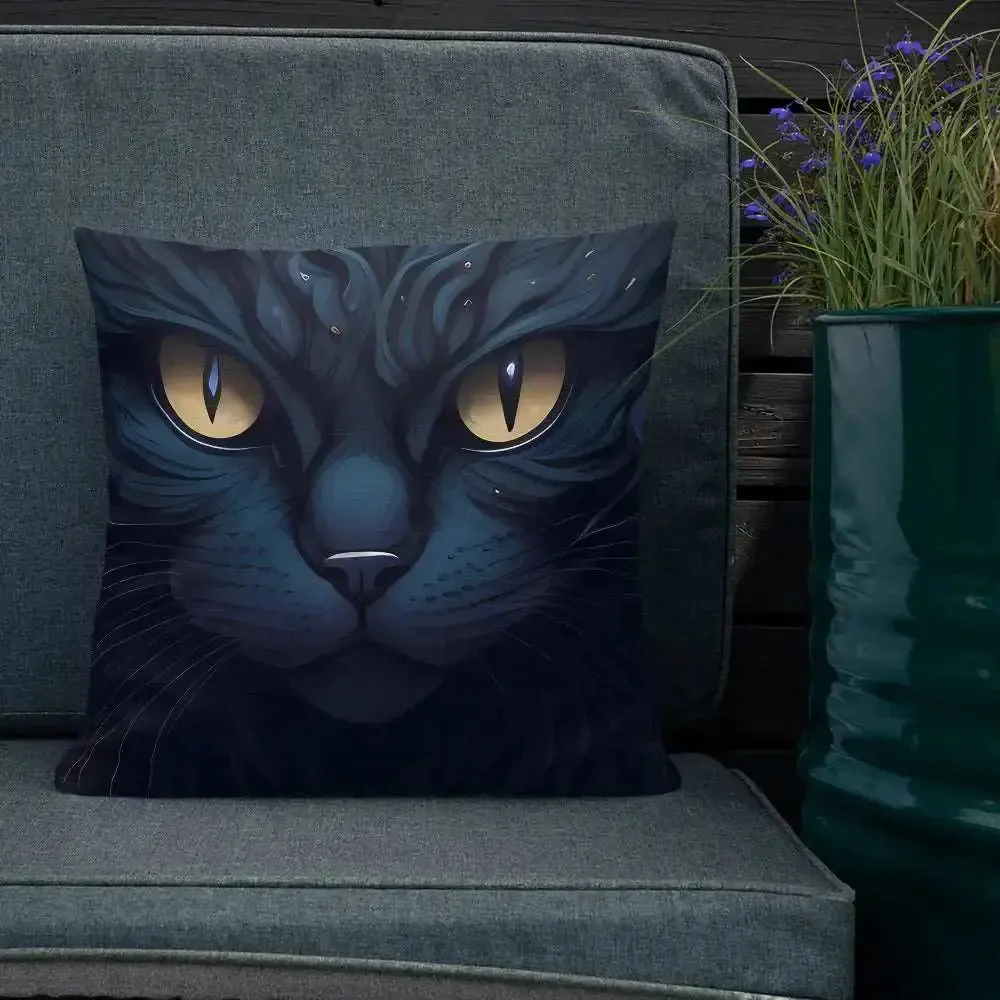 Black cat pillow