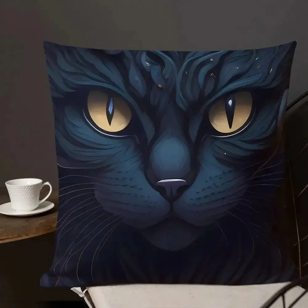 Black cat pillow