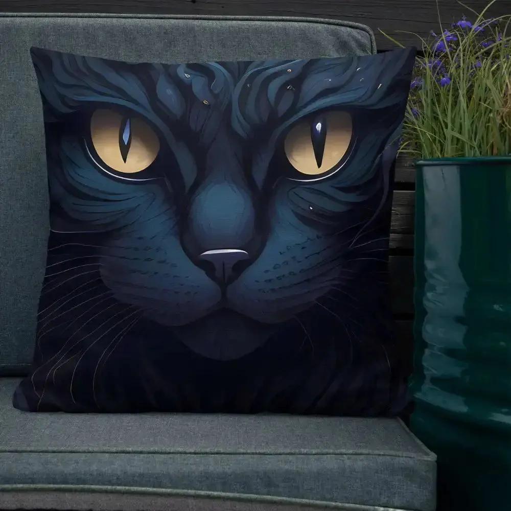 Black cat pillow