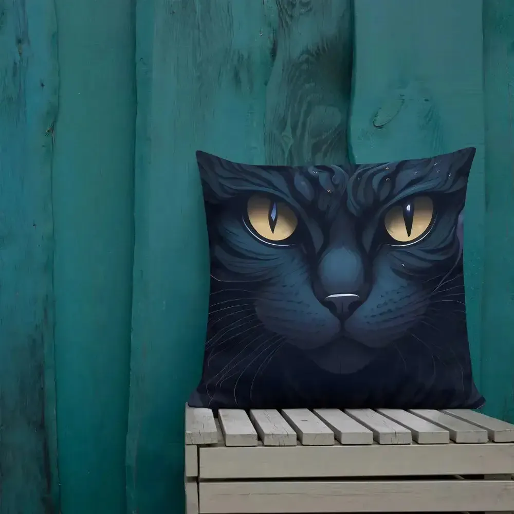 Black cat pillow