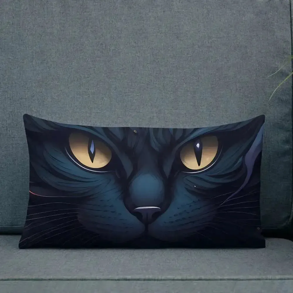 Black cat pillow