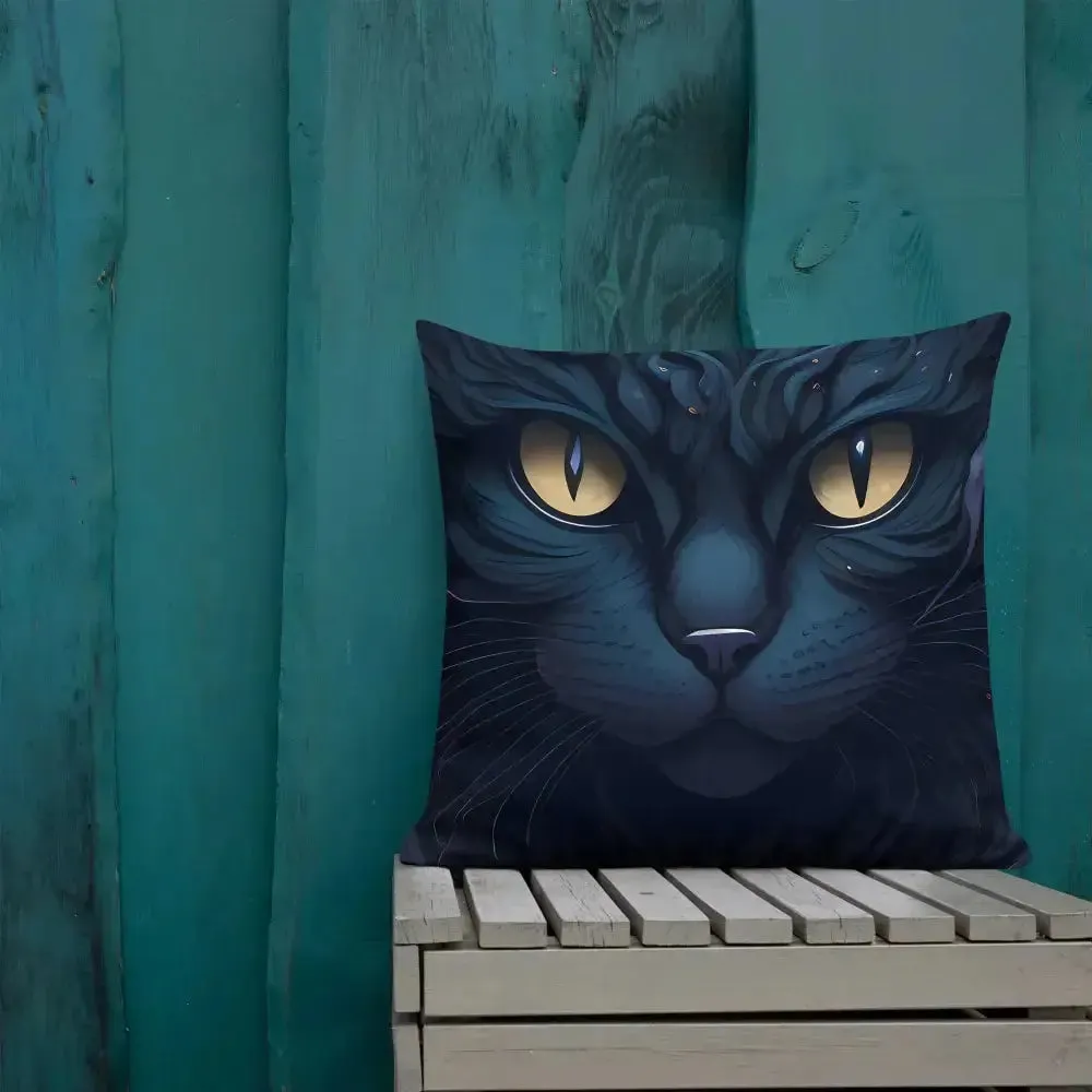 Black cat pillow