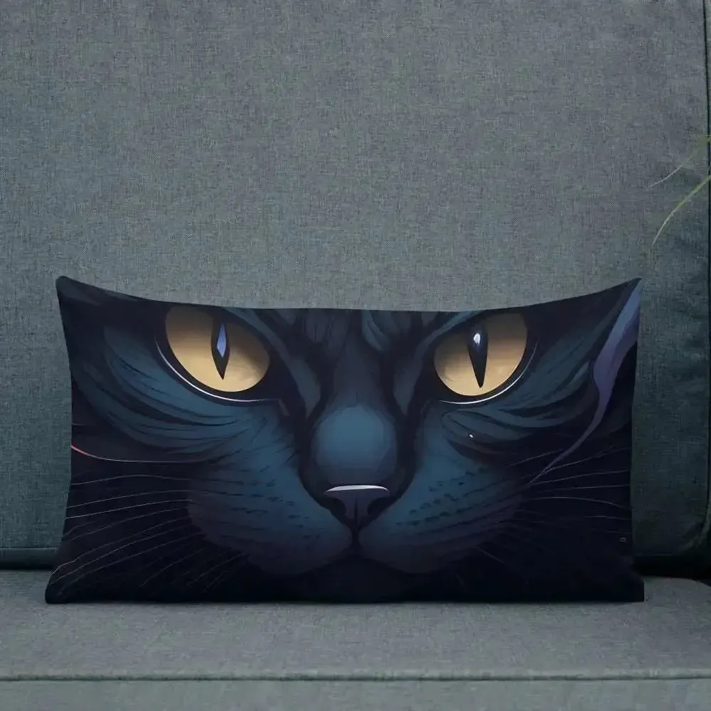 Black cat pillow