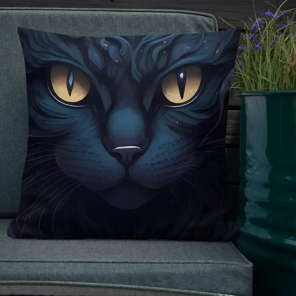 Black cat pillow