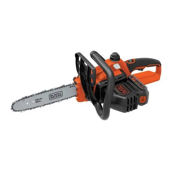 Black Decker LCS1020 Chainsaw, Battery Included, 2 Ah, 20 V, Lithium-Ion, 10 in Cutting Capacity, 10 in L Bar