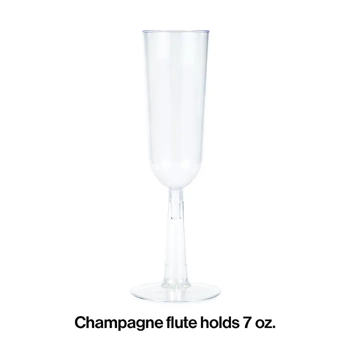 Bulk Clear 7 oz Plastic Champagne Flutes (48 per Case)